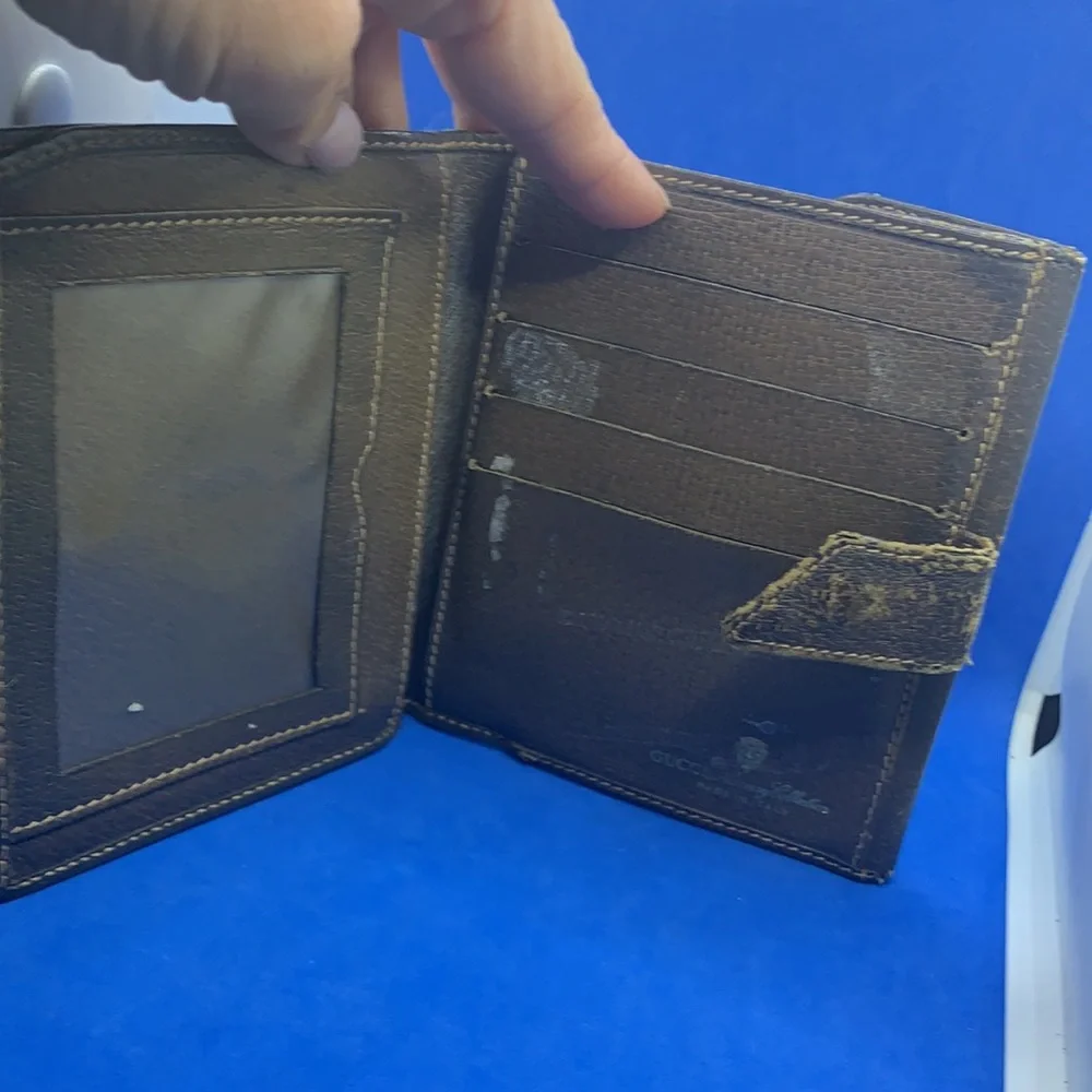 Rarest Gucci GGโ Vintage canvas & leather wallet - Picture 7 of 14